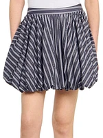 Striped Rhinestone Bubble Skirt