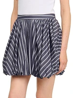 Striped Rhinestone Bubble Skirt