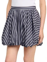 Striped Rhinestone Bubble Skirt