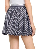 Striped Rhinestone Bubble Skirt