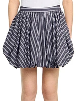 Striped Rhinestone Bubble Skirt