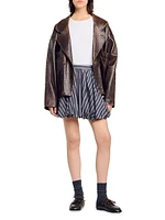 Striped Rhinestone Bubble Skirt
