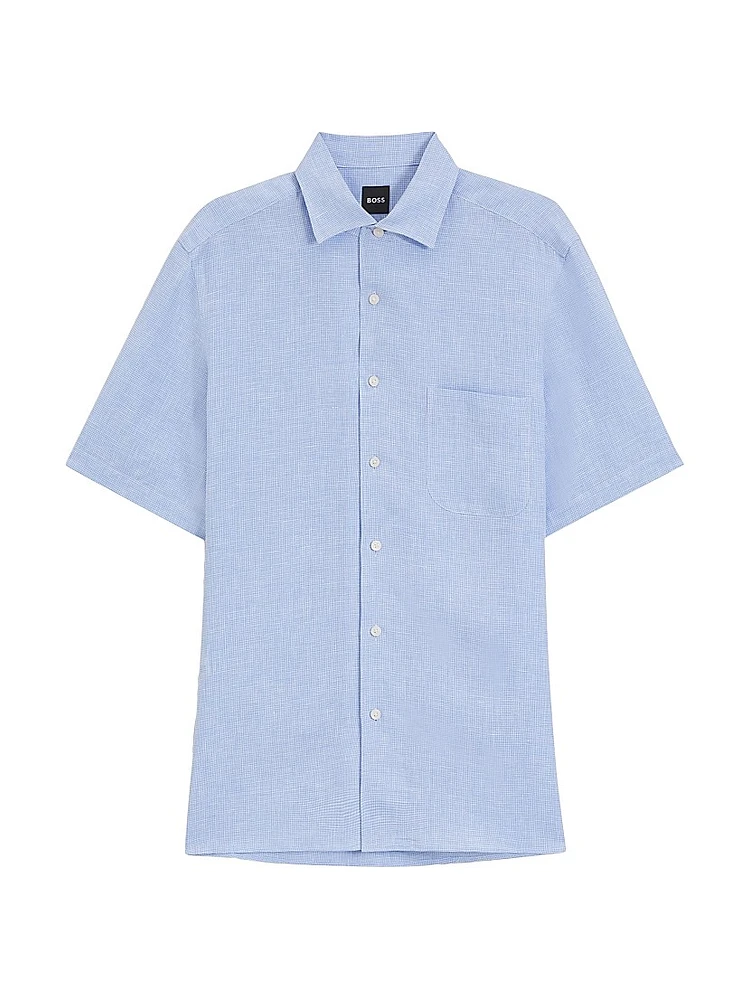 Beckham x Boss Regular-Fit-Shirt Linen