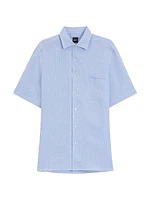 Beckham x Boss Regular-Fit-Shirt Linen