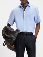 Beckham x Boss Regular-Fit-Shirt Linen