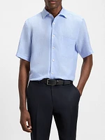 Beckham x Boss Regular-Fit-Shirt Linen