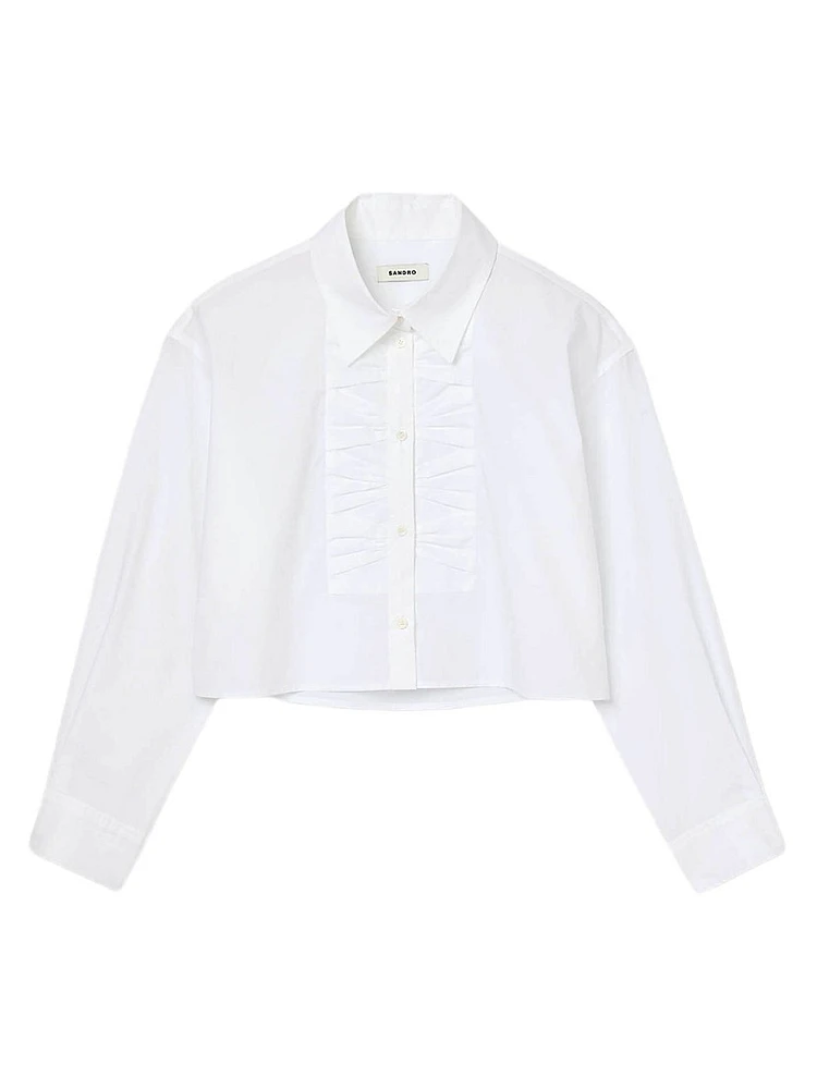 Cropped Shirt with Bow Detail