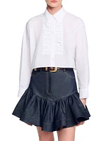 Cropped Shirt with Bow Detail
