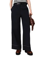 Cotton Trousers with Leather Belt