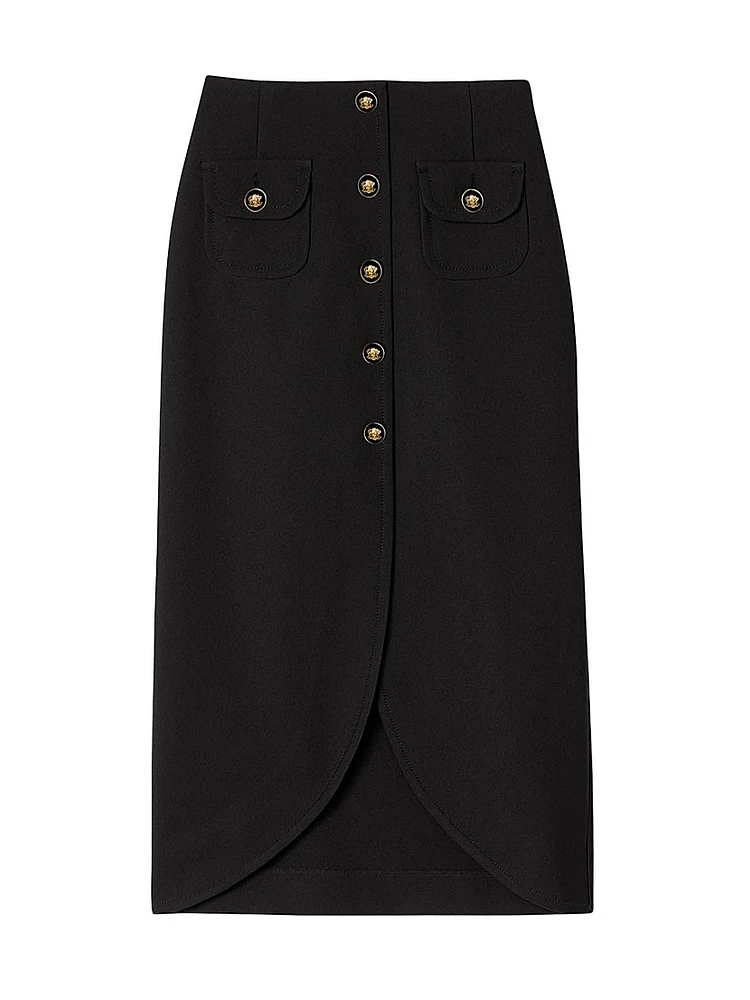 Buttoned Midi Skirt