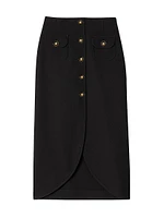 Buttoned Midi Skirt