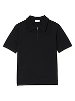 Knitted Polo Shirt With Zip Collar