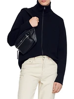 Zip-Up Wool Cardigan