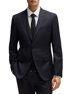 Single-Breasted Jacket Virgin-Wool Serge