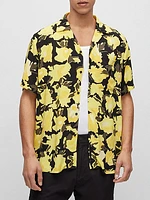Relaxed-Fit Shirt in Floral-Print Poplin