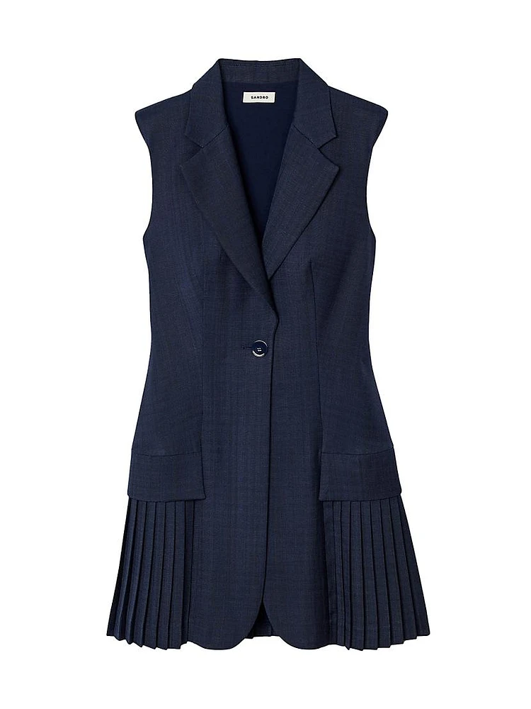 Mini Pleated Suit Dress