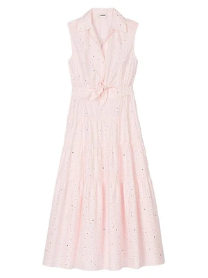 Rhinestone Tie-Front Maxi Dress
