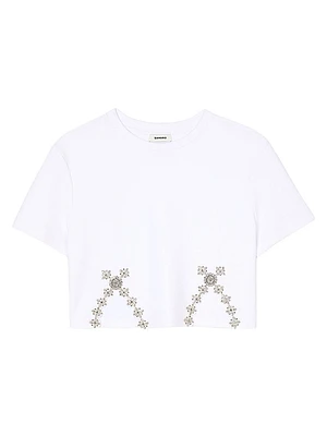 Rhinestone Cropped T-Shirt