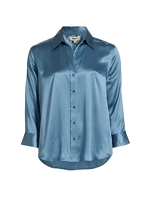 Dani Three-Quarter Sleeve Silk Shirt