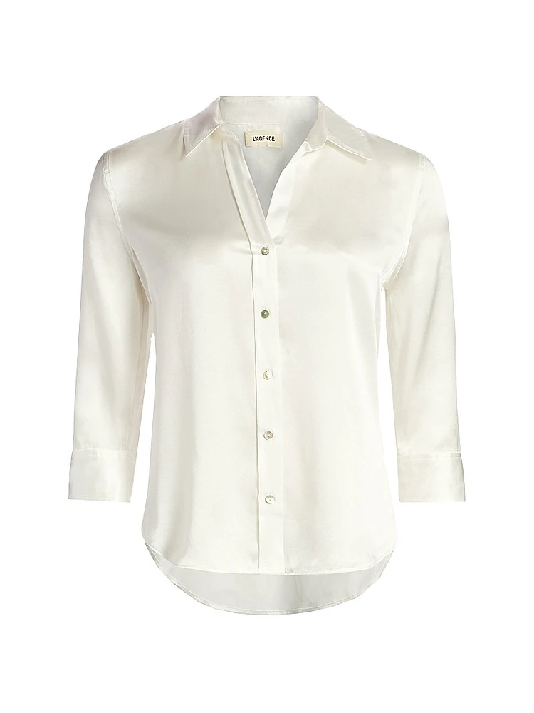 Dani Three-Quarter Sleeve Silk Shirt