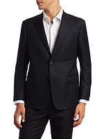 Soft Basic Wool Two-Button Slim-Fit Blazer