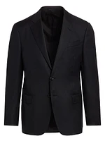 Soft Basic Wool Two-Button Slim-Fit Blazer