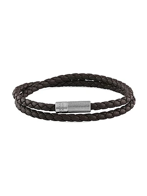 Pop Rigato Braided Leather Wrap Bracelet