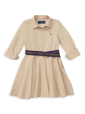 Little Girl's & Belted Chino Dress