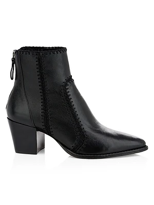 Benta Embroidered Leather Ankle Boots