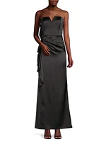 Strapless Sweetheart Flare Gown