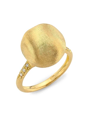 18K Yellow Gold & Diamond Cocktail Ring