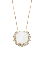 Sunlight 18K Rose Gold, White Opal & Diamond Pendant Necklace