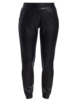 Faux Leather Joggers
