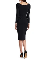 Kaya Pleated Detail Sheath Dress