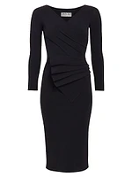 Kaya Pleated Detail Sheath Dress
