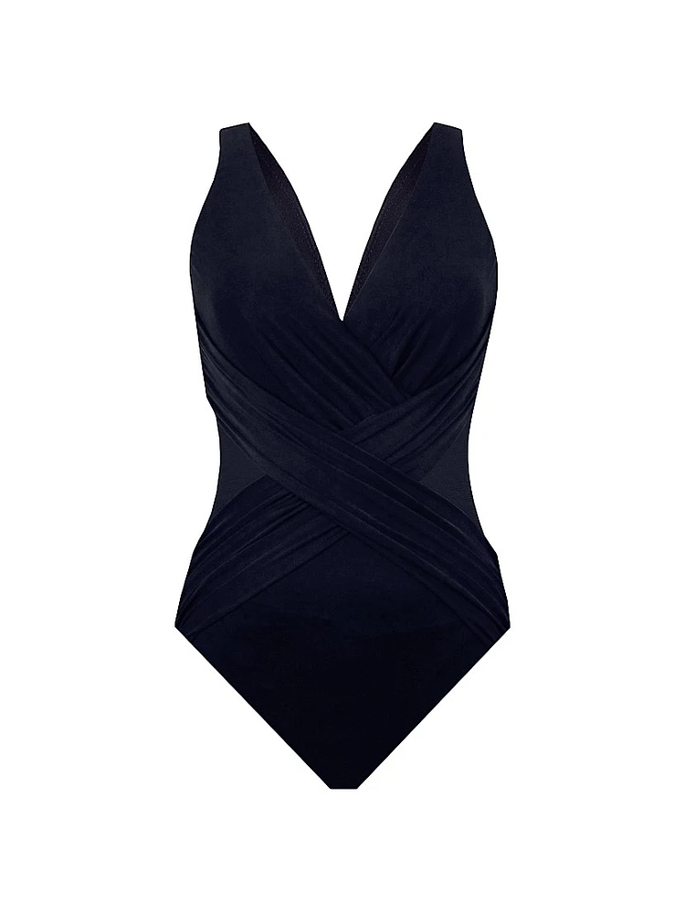 Illusionists Cross-Over One-Piece Swimsuit