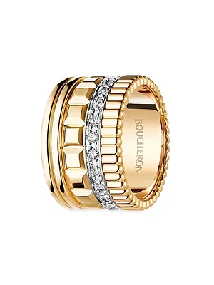 Unisex Quatre Radiant Edition Two-Tone 18K Gold & 0.51 TCW Diamond Ring
