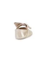Baby Girl's Leather Bow Ballerina Shoes