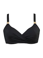 Surplice Shirred Bikini Top