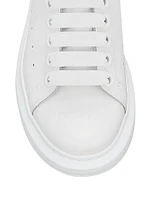 Women's Oversized Iridescent Logo Leather Sneakers