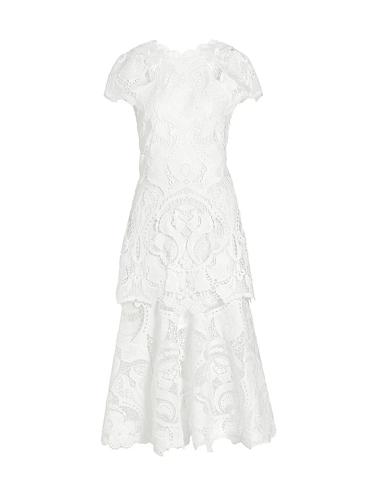 Laura Guipure Lace Midi-Dress