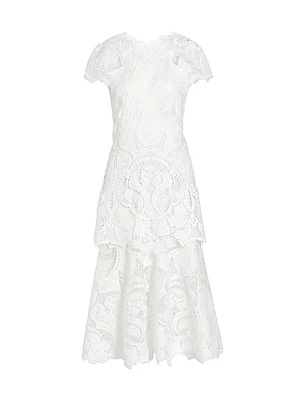 Laura Guipure Lace Midi-Dress