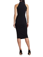 Halter Ruffle Midi Dress