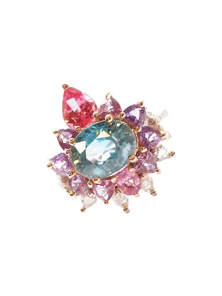 Arnez 18K Rose Gold, Platinum & Multi-Stone Cluster Ring