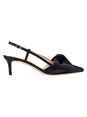 Marseille Bow Satin Slingback Pumps