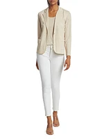 Stretch Linen-Knit Blazer