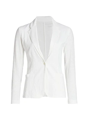 Stretch Linen-Knit Blazer