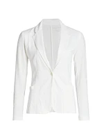 Stretch Linen-Knit Blazer