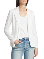 Stretch Linen-Knit Blazer