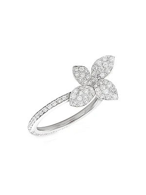 Petit Garden 18K White Gold & Diamond Pavé Flower Ring